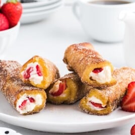 French Toast Roll Ups on a plate