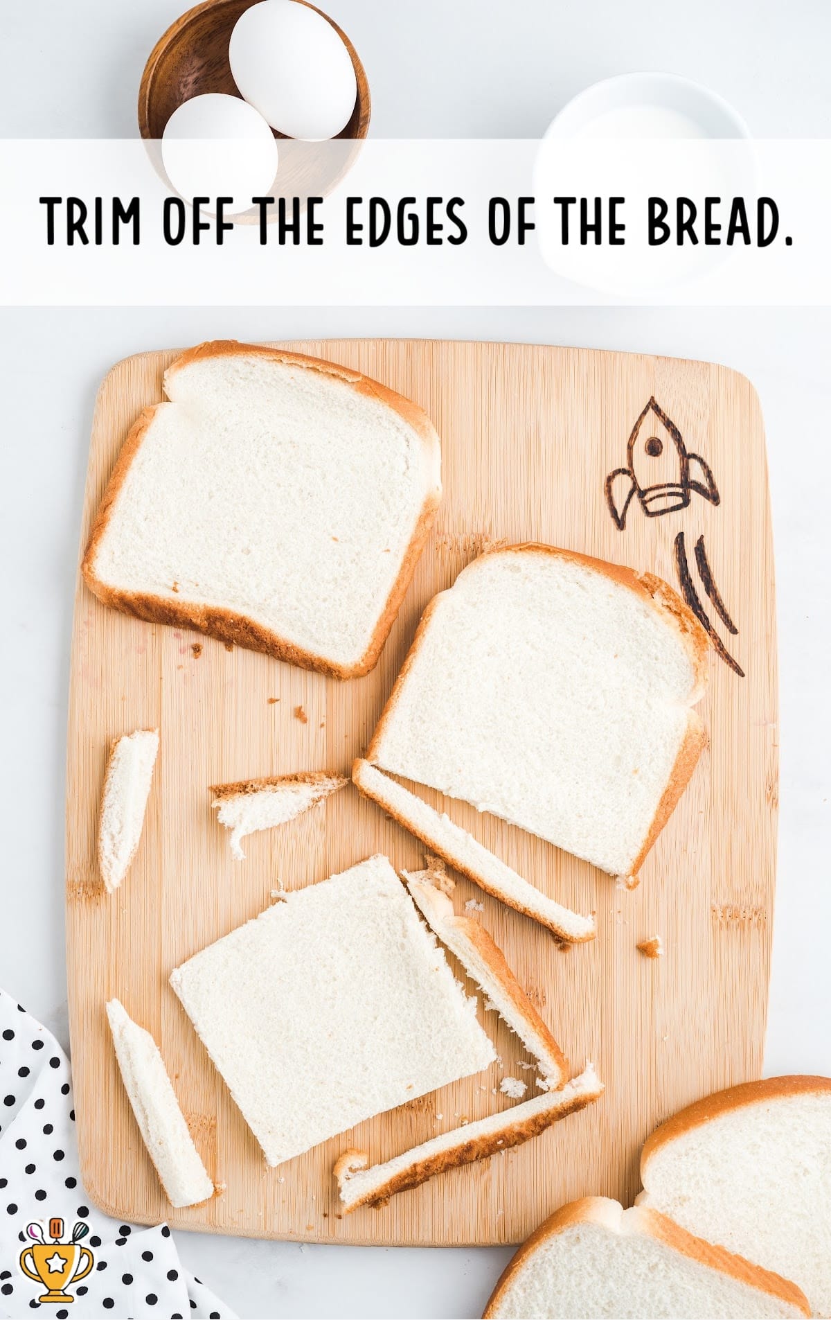 slices of bread on a wooden board
