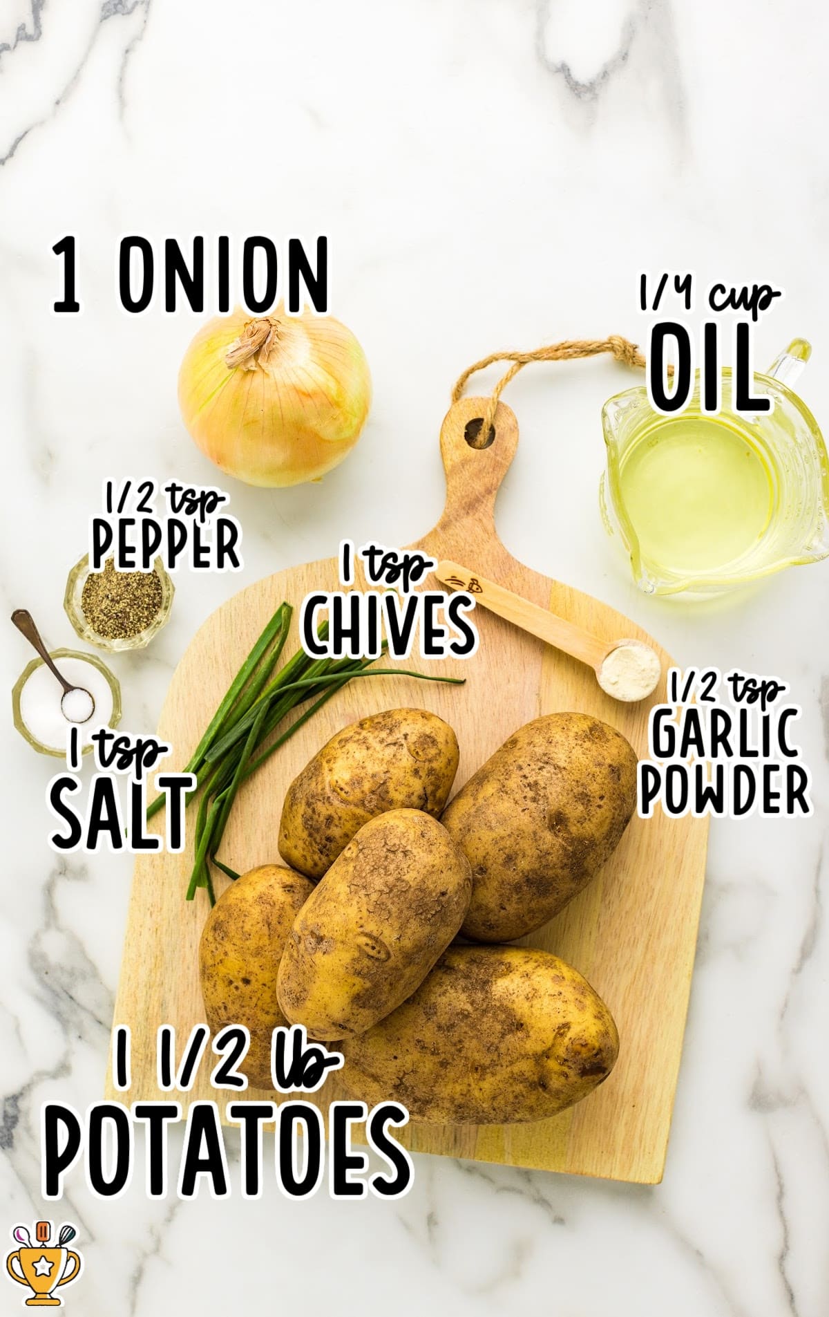 Ingredients for making Fried Onions and Potatoes