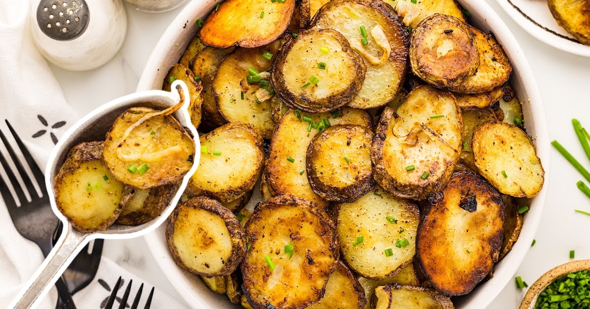 Fried Onions and Potatoes in a bowl