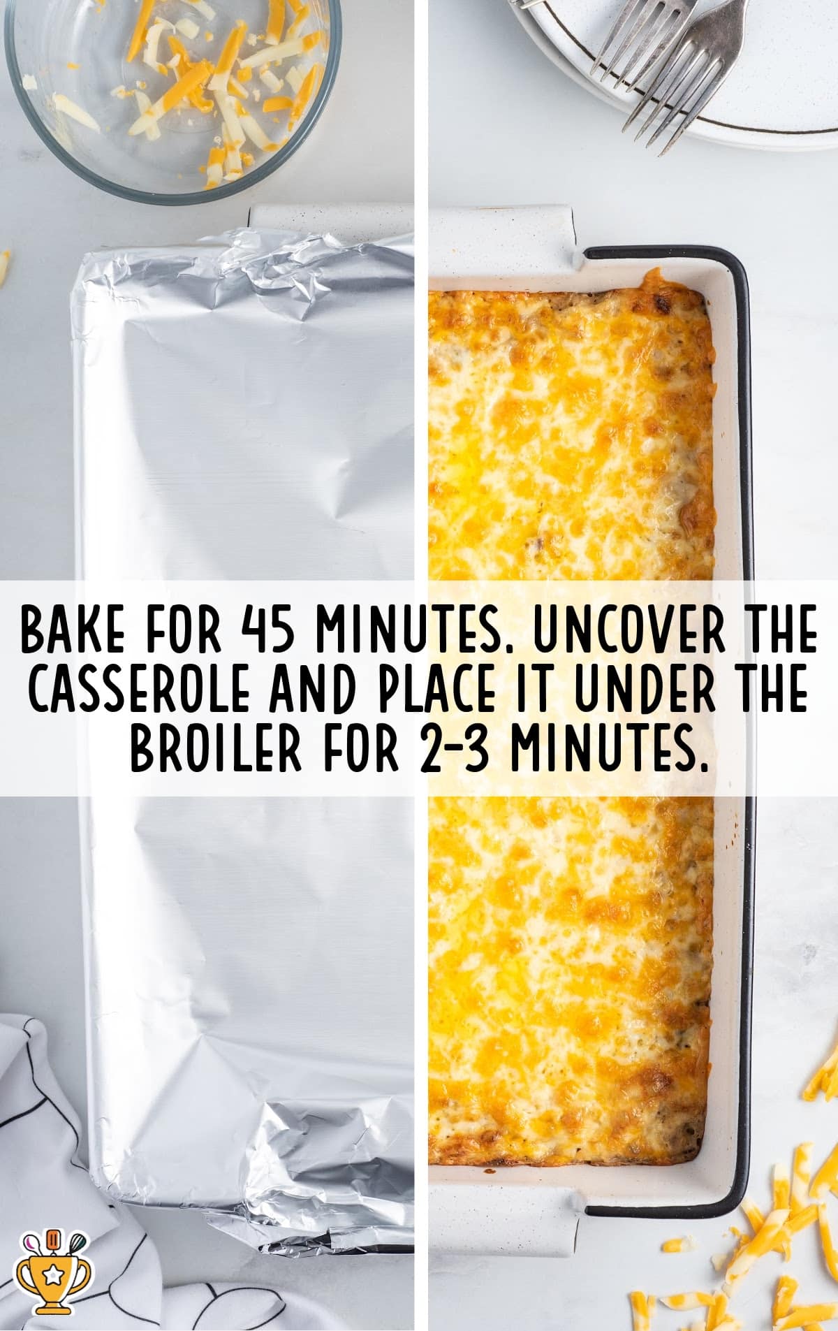 the casserole is baked in the oven