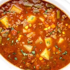 Hamburger Soup Crockpot in a crockpot