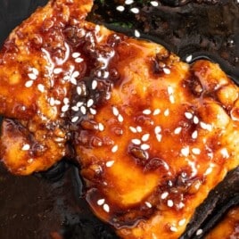a close up photo of Honey Glazed Chicken