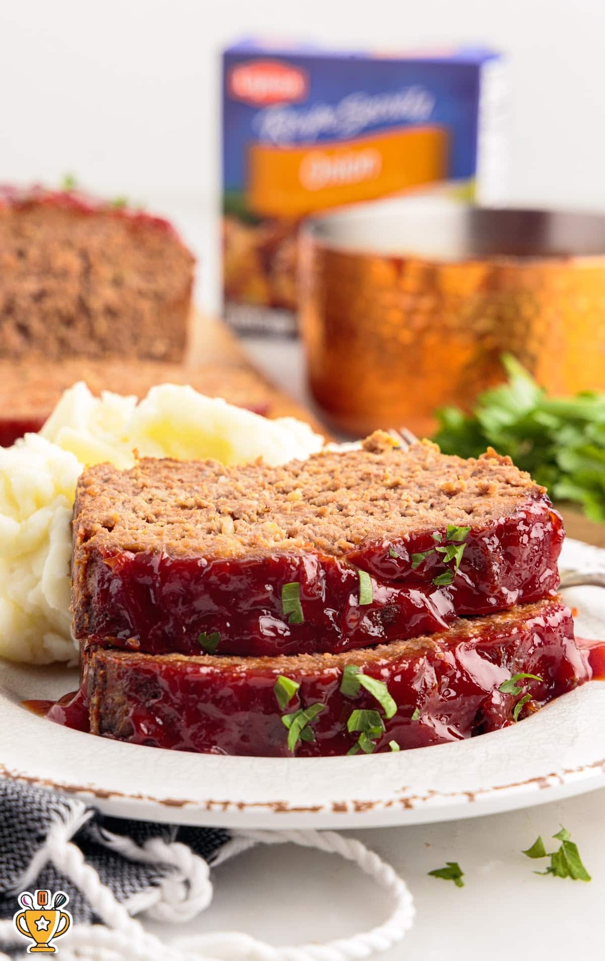 Lipton Onion Soup Meatloaf on a plate