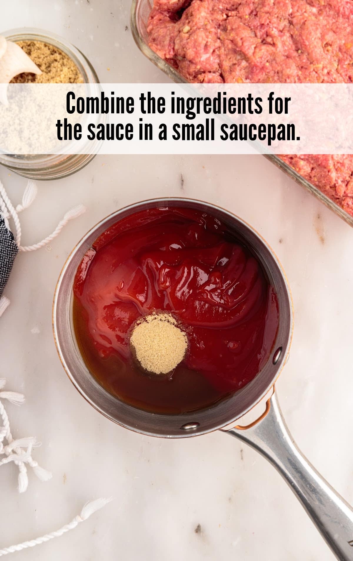 sauce ingredients mixed in a pan