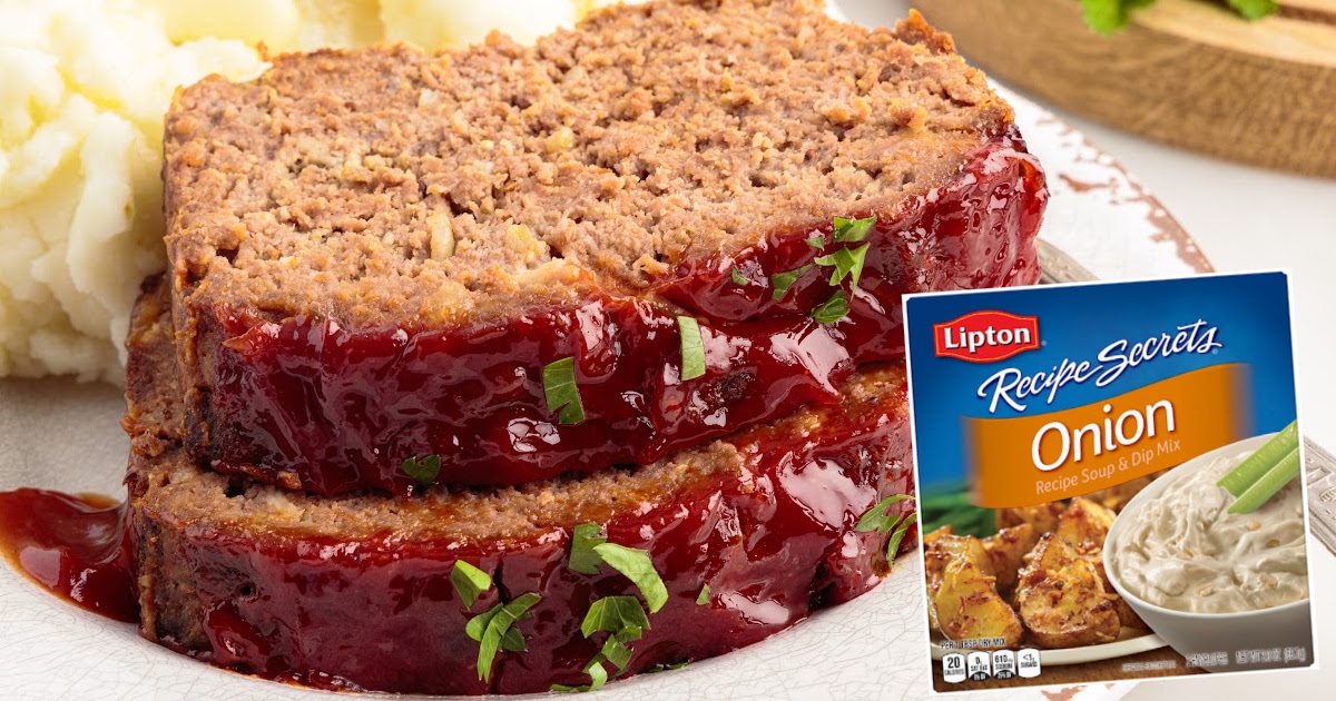 Lipton Onion Soup Meatloaf on a plate