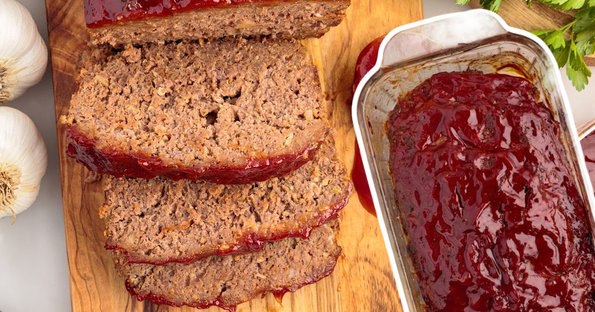 Lipton Onion Soup Meatloaf on a wooden board