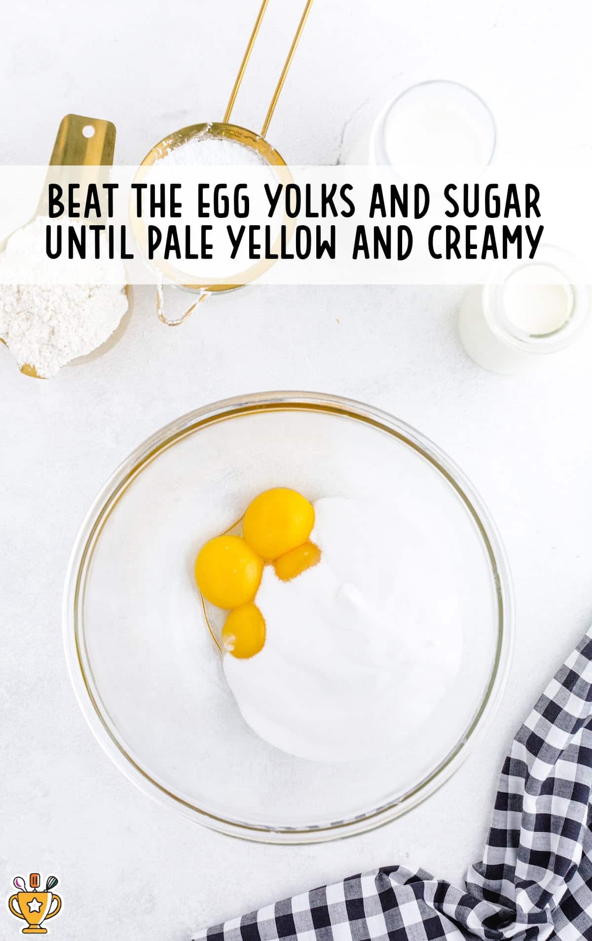 egg yolks and sugar in a bowl