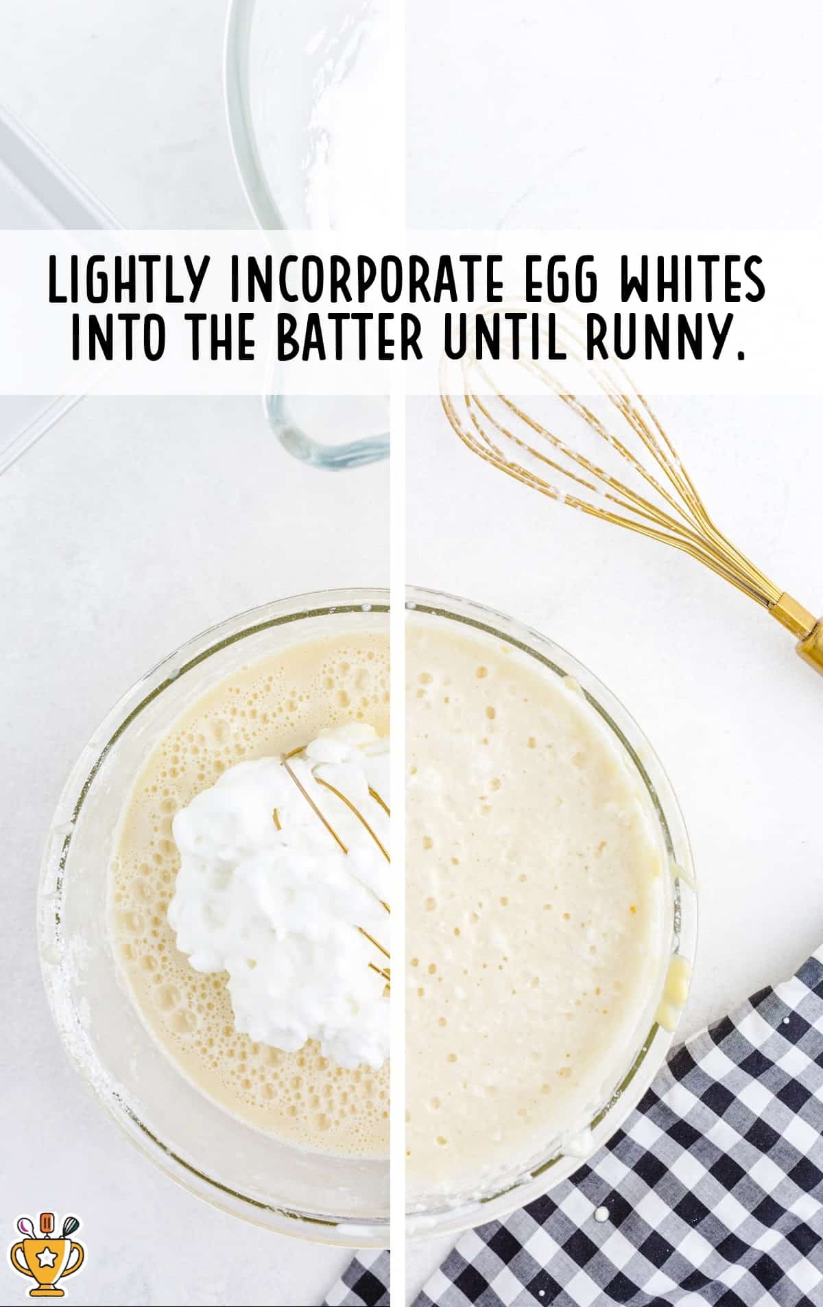 egg whites mixed with batter