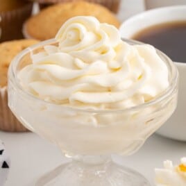 Mascarpone Frosting in a glass