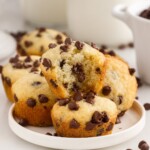Mini Chocolate Chip Muffins on a plate