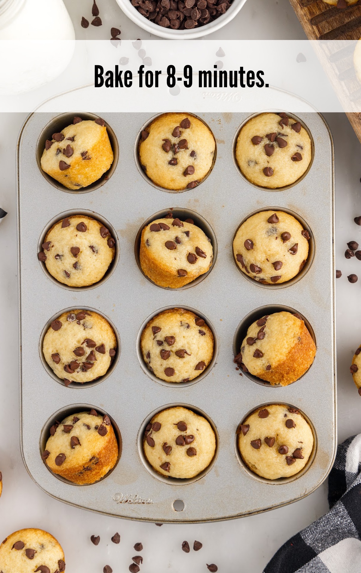 baked Mini Chocolate Chip Muffins