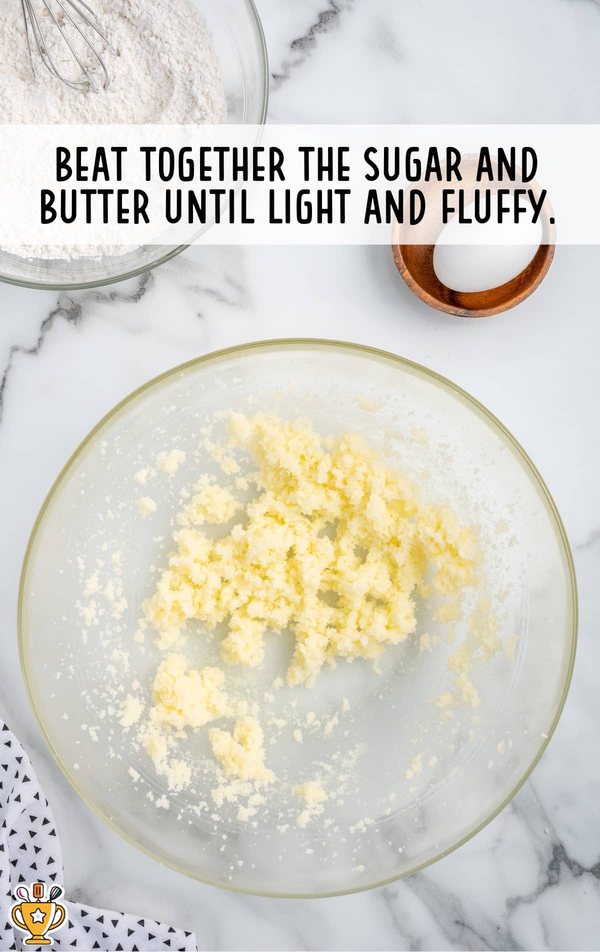 Buttr and sugar beaten together.