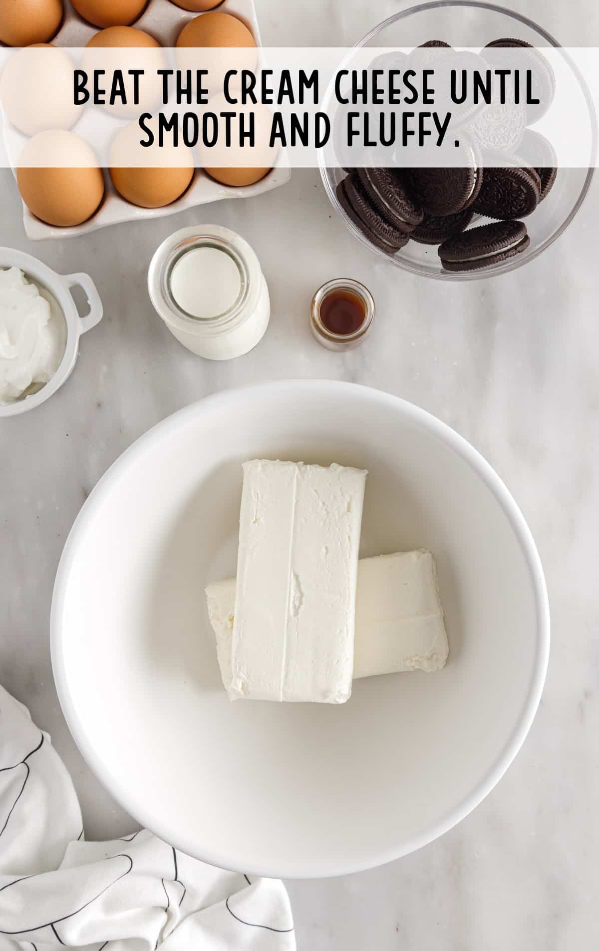 Cream cheese in a bowl