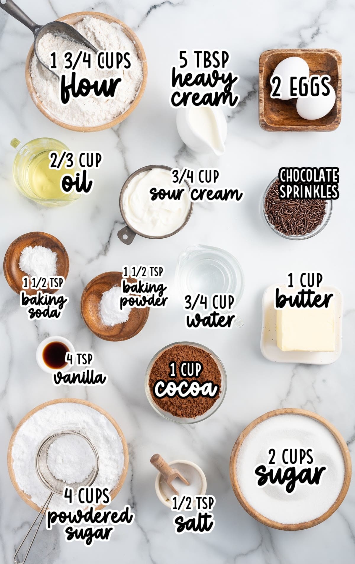 ingredients for making Moist Chocolate Cupcake Recipe