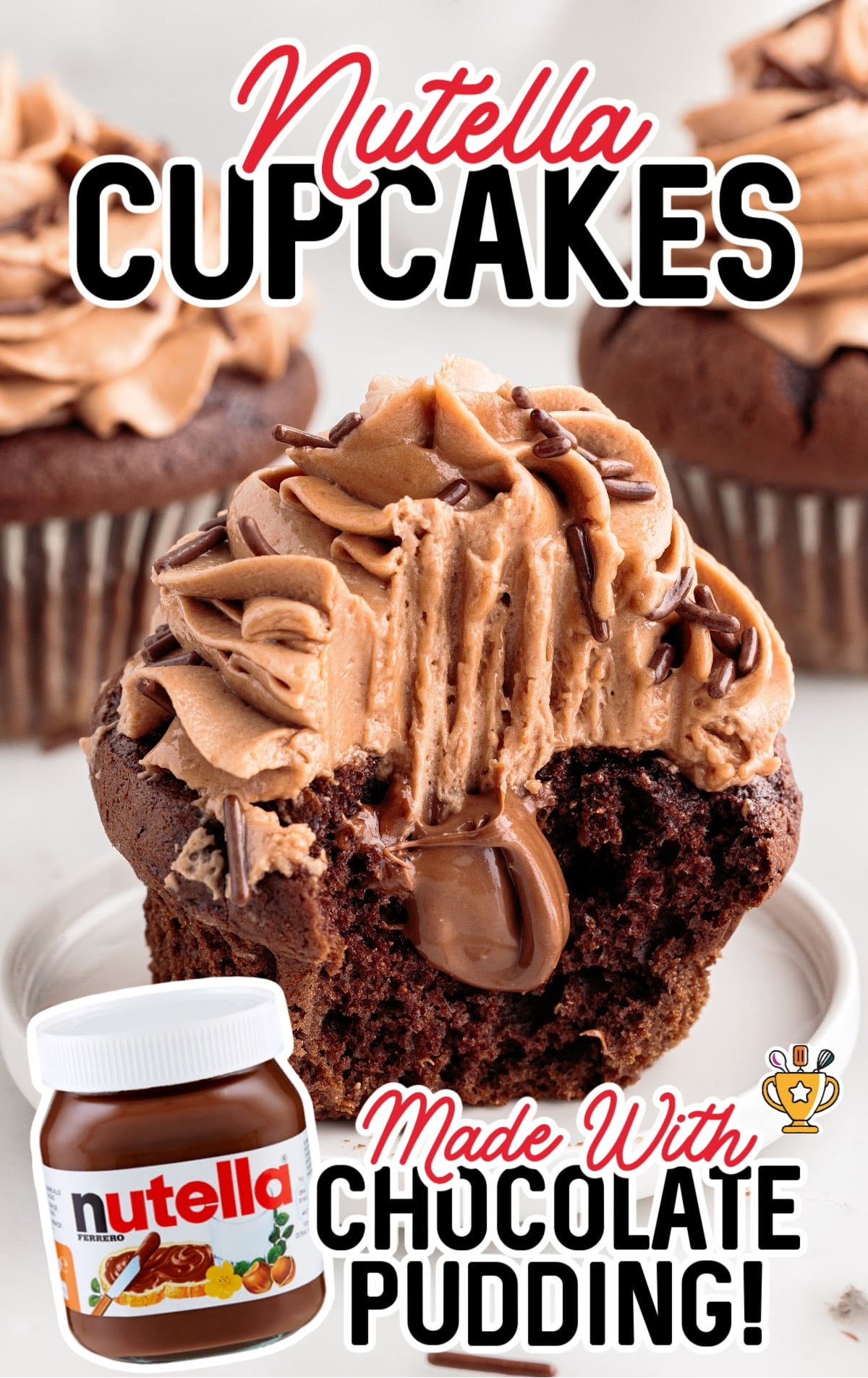A Nutella Cupcake on a plate