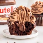 A Nutella Cupcake on a plate