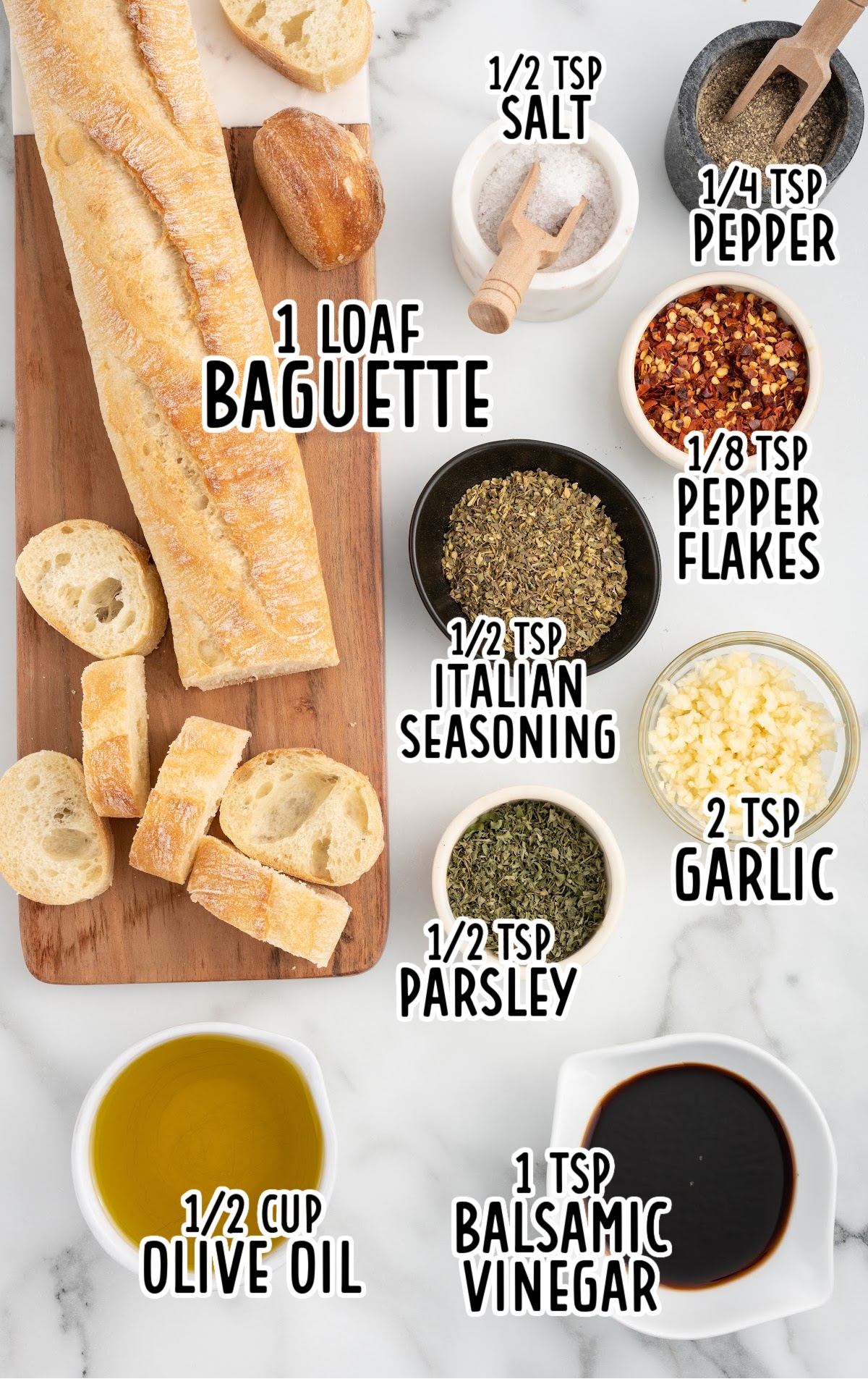 ingredients to make Olive Oil Bread Dip