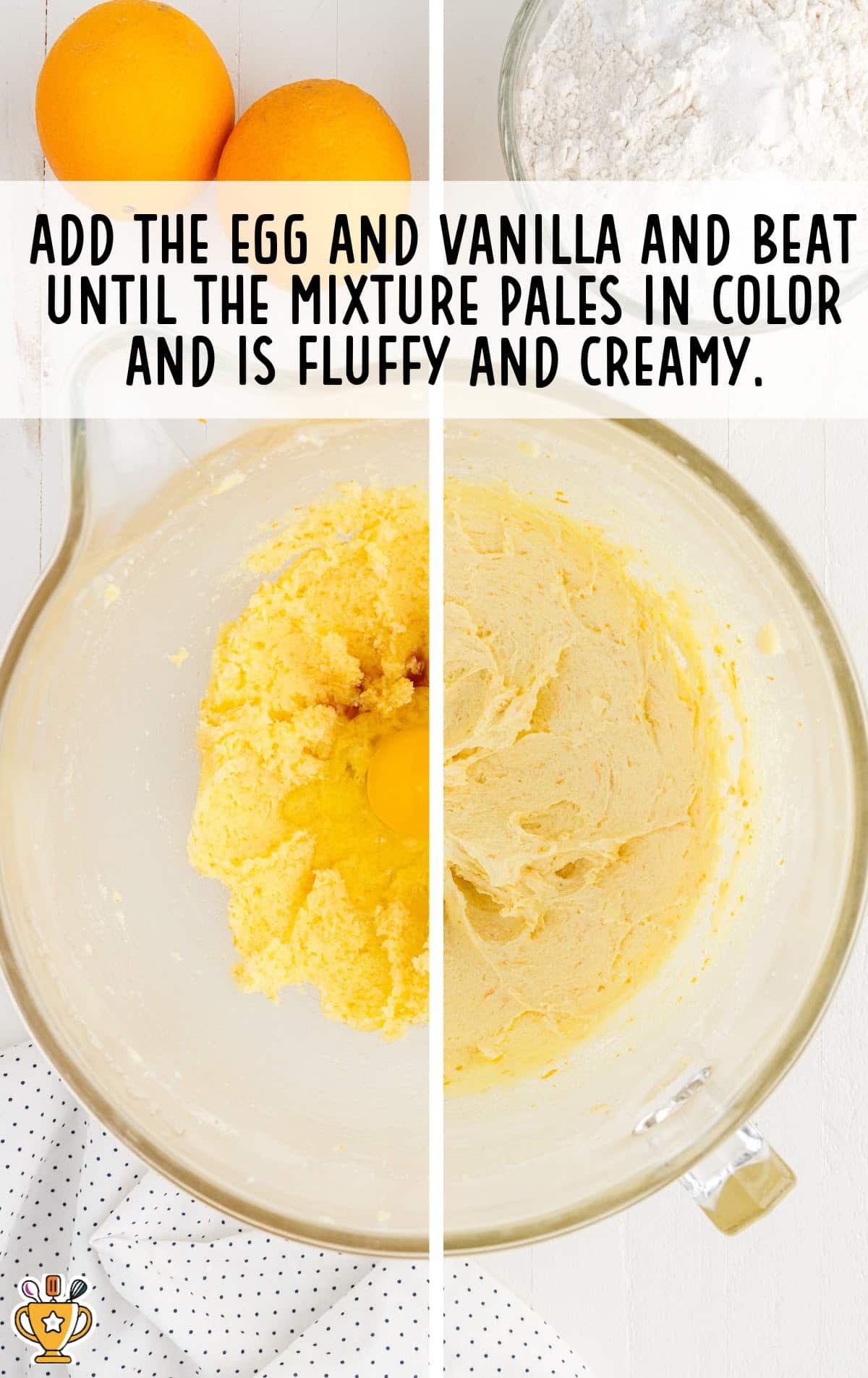 egg and vanilla added in a bowl