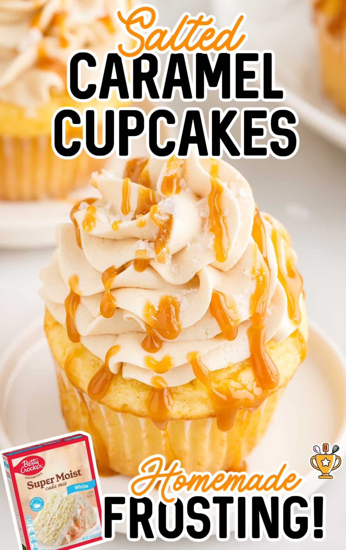 One cupcake on a white dessert plate.