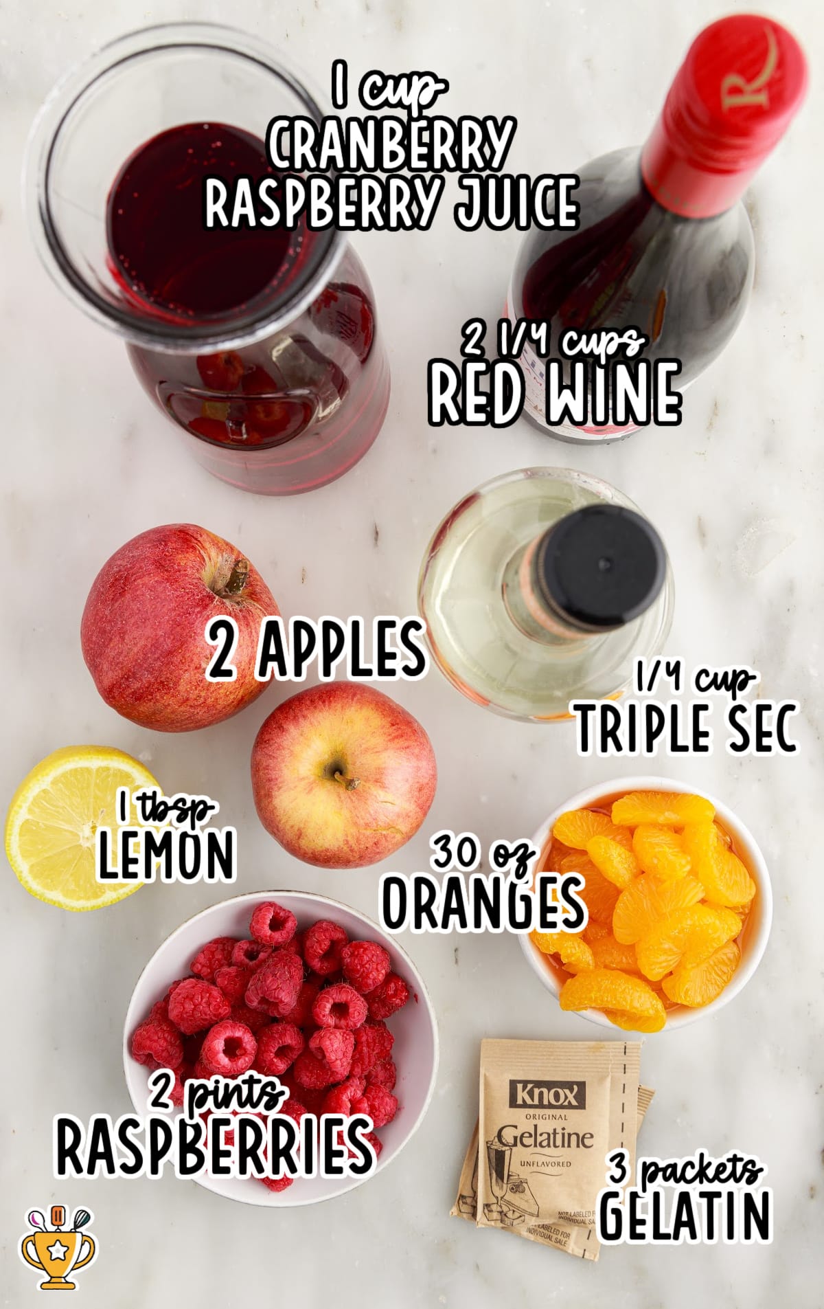 ingredients needed to make sangria jello shots