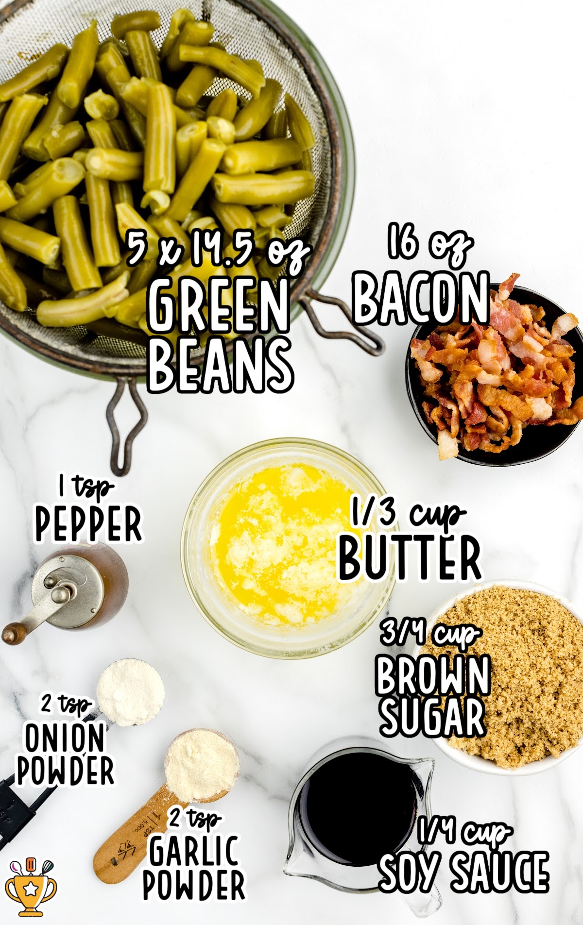 ingredients needed to make smothered green beans.