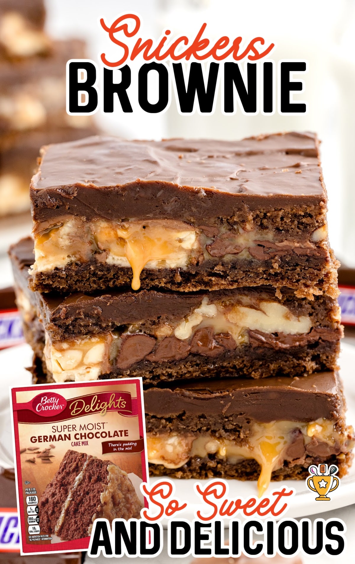 A stack of Snickers Brownie