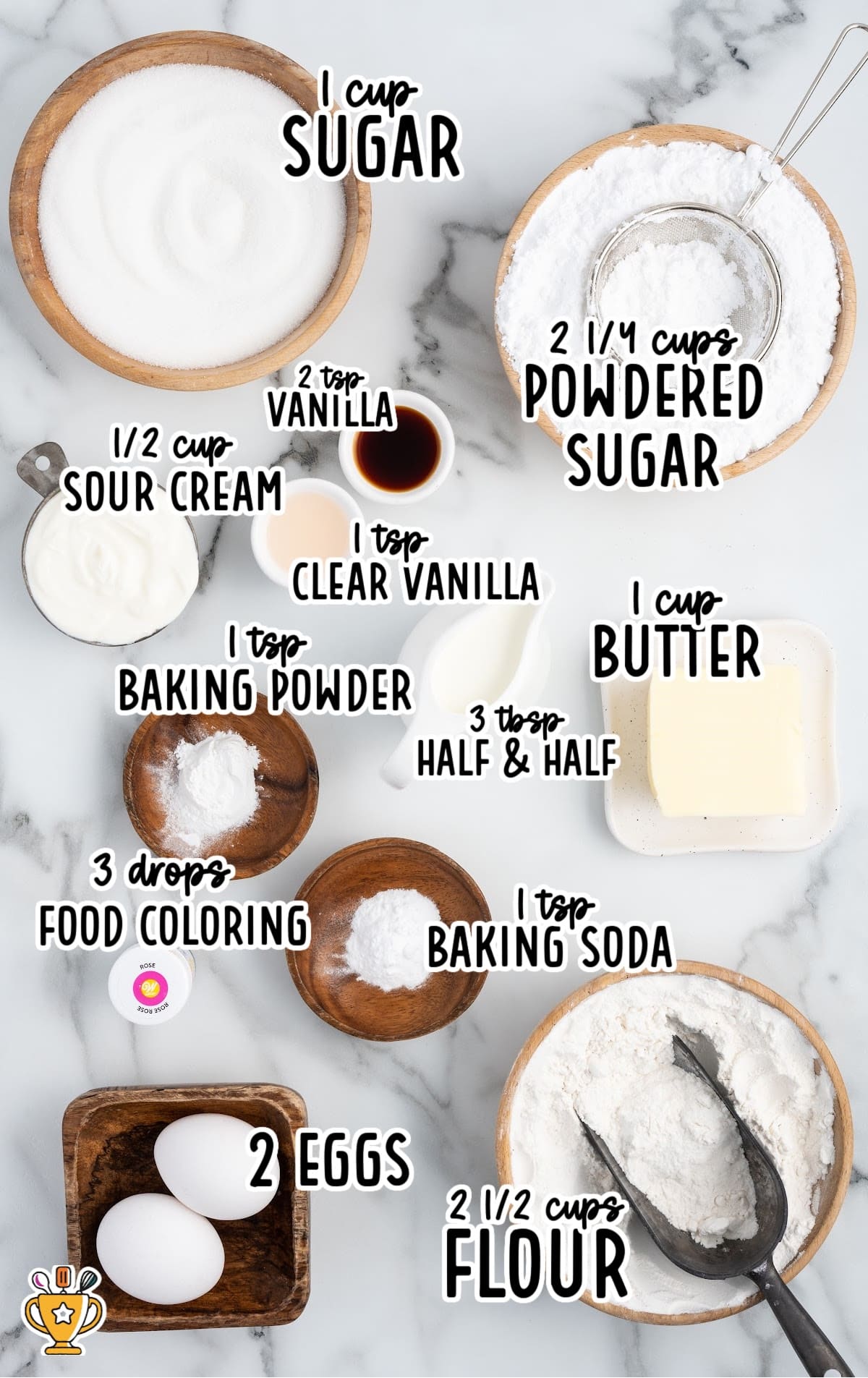 Ingredients for making Sour Cream Cookies