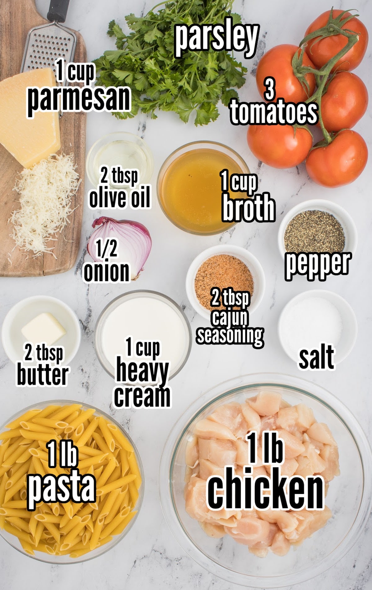 ingredients for making Spicy Chicken Pasta