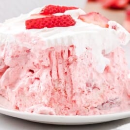 a piece of Strawberry Angel Food Cake