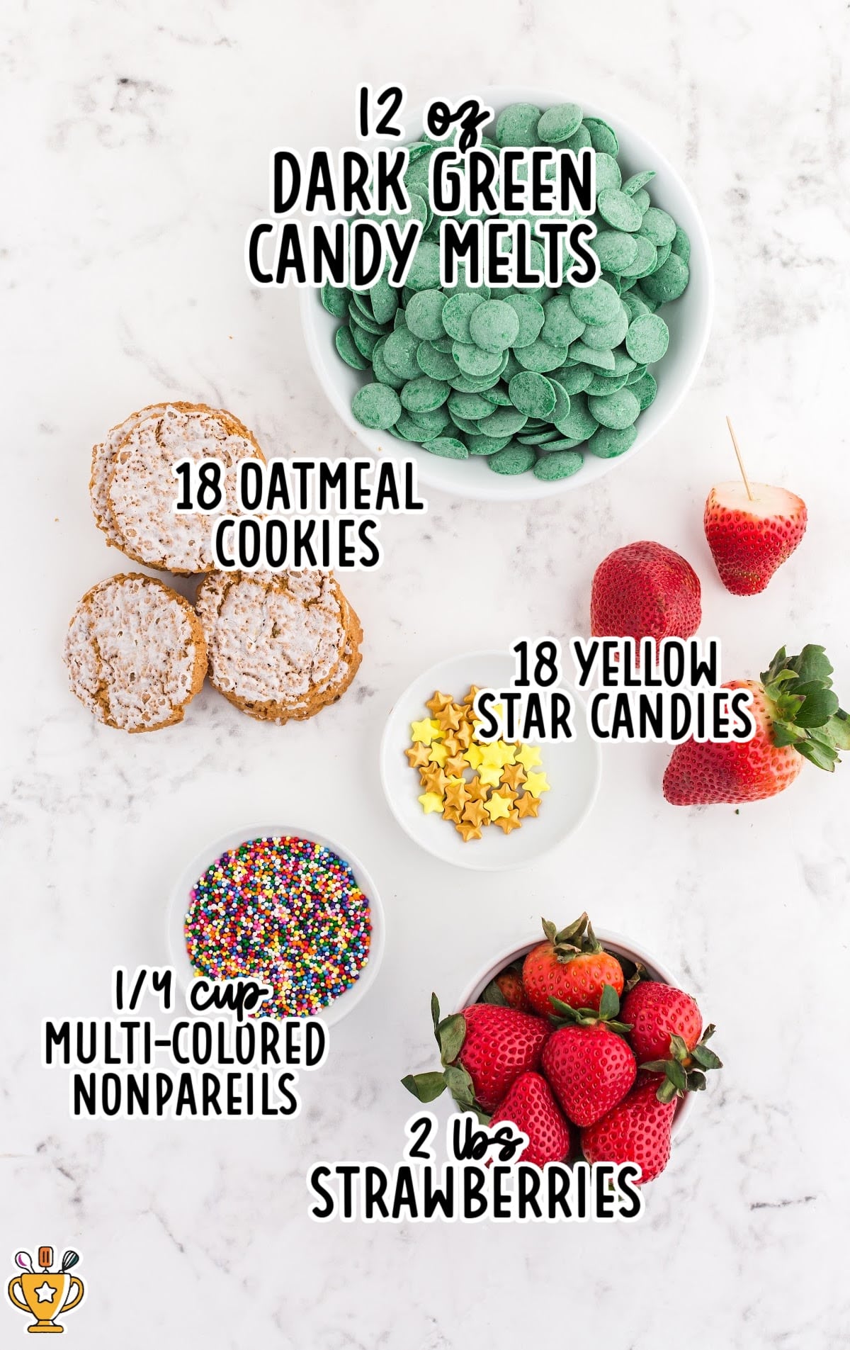 Ingredients for making Strawberry Christmas Trees