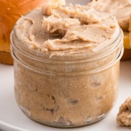 Texas Roadhouse Butter in a jar on a white plate