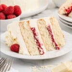 A piece of White Chocolate Raspberry Cake