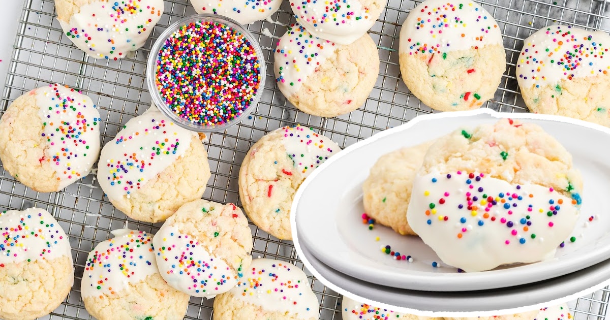 Cake Mix Cookies on a rack and on a plate
