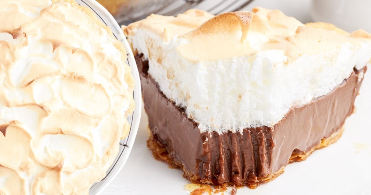 a piece of Chocolate Meringue Pie