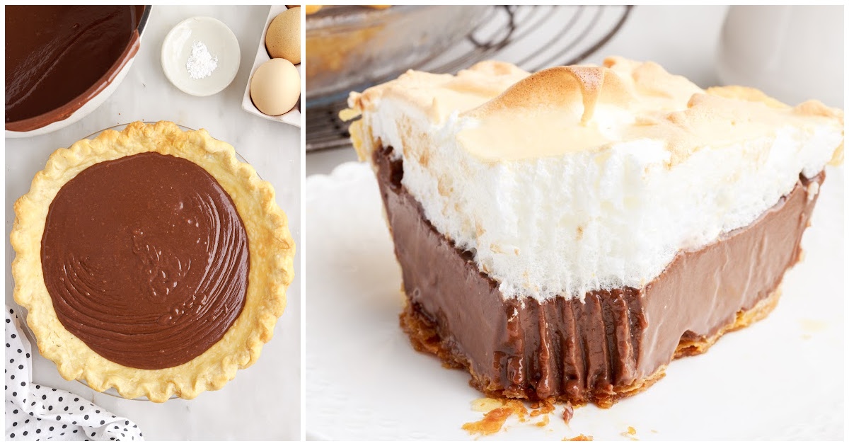 a piece of Chocolate Meringue Pie