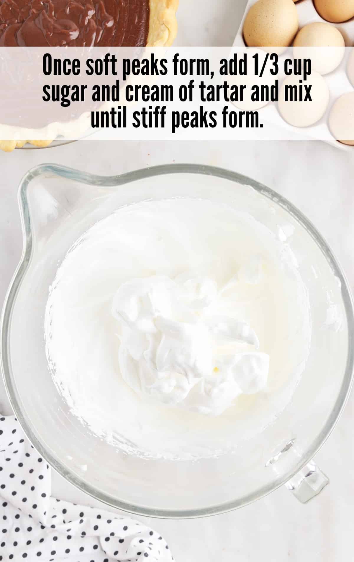sugar and cream of tartar added into the bowl