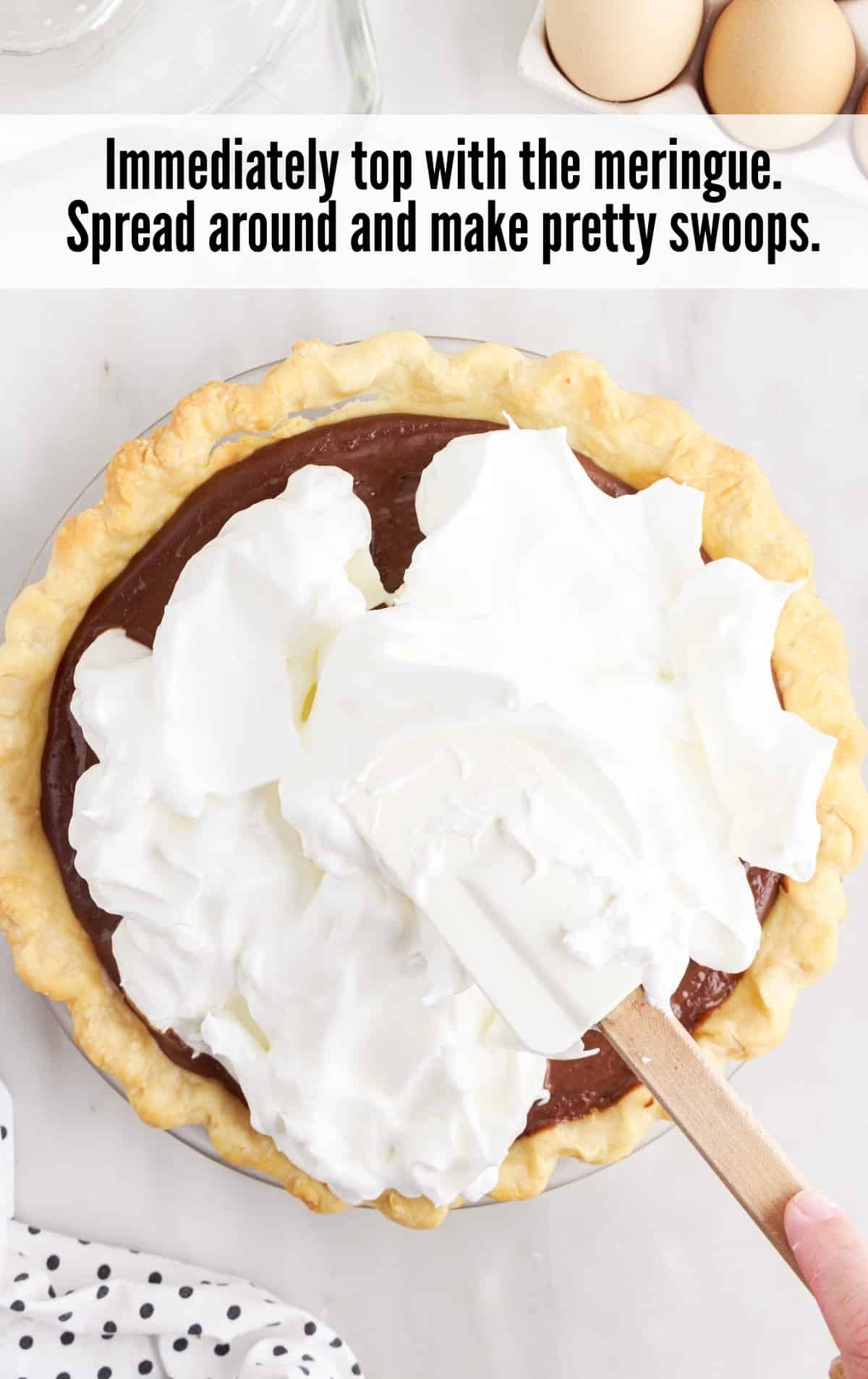meringue spread on top