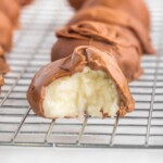 Chocolate Coconut Balls on a rack