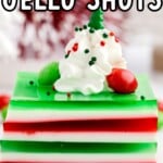 a slice of jello on a plate.