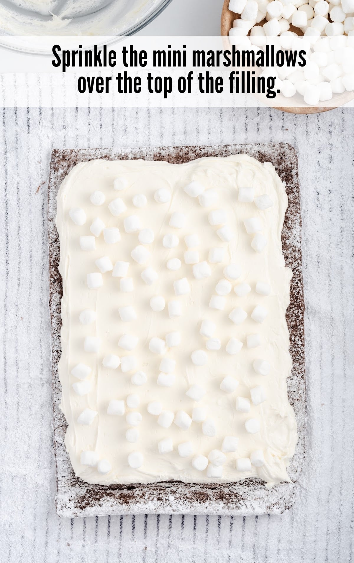 mini marshmallows over the top of the filling