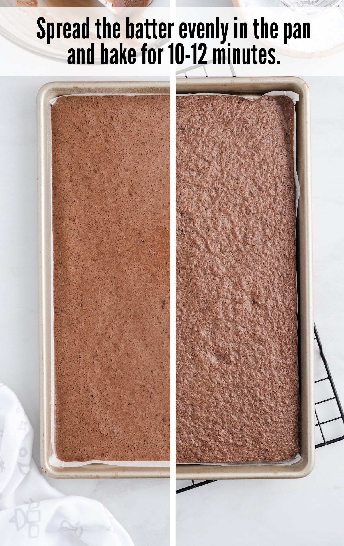 baking the Hot Chocolate Roll Cake