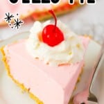 A slice of pie on a white plate.