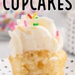A polka dot plate with a mini cupcake on it.