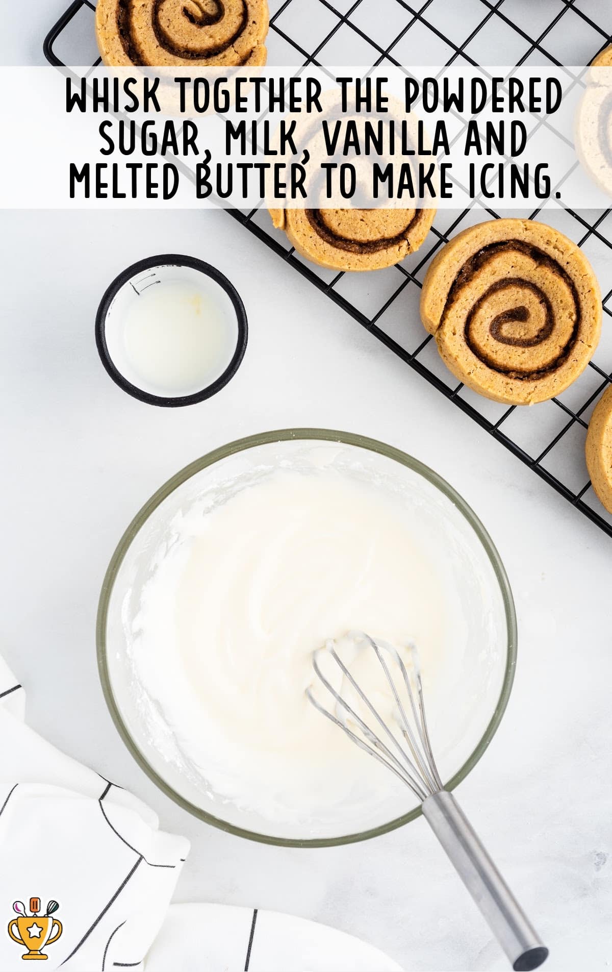 making icing in a glass bowl