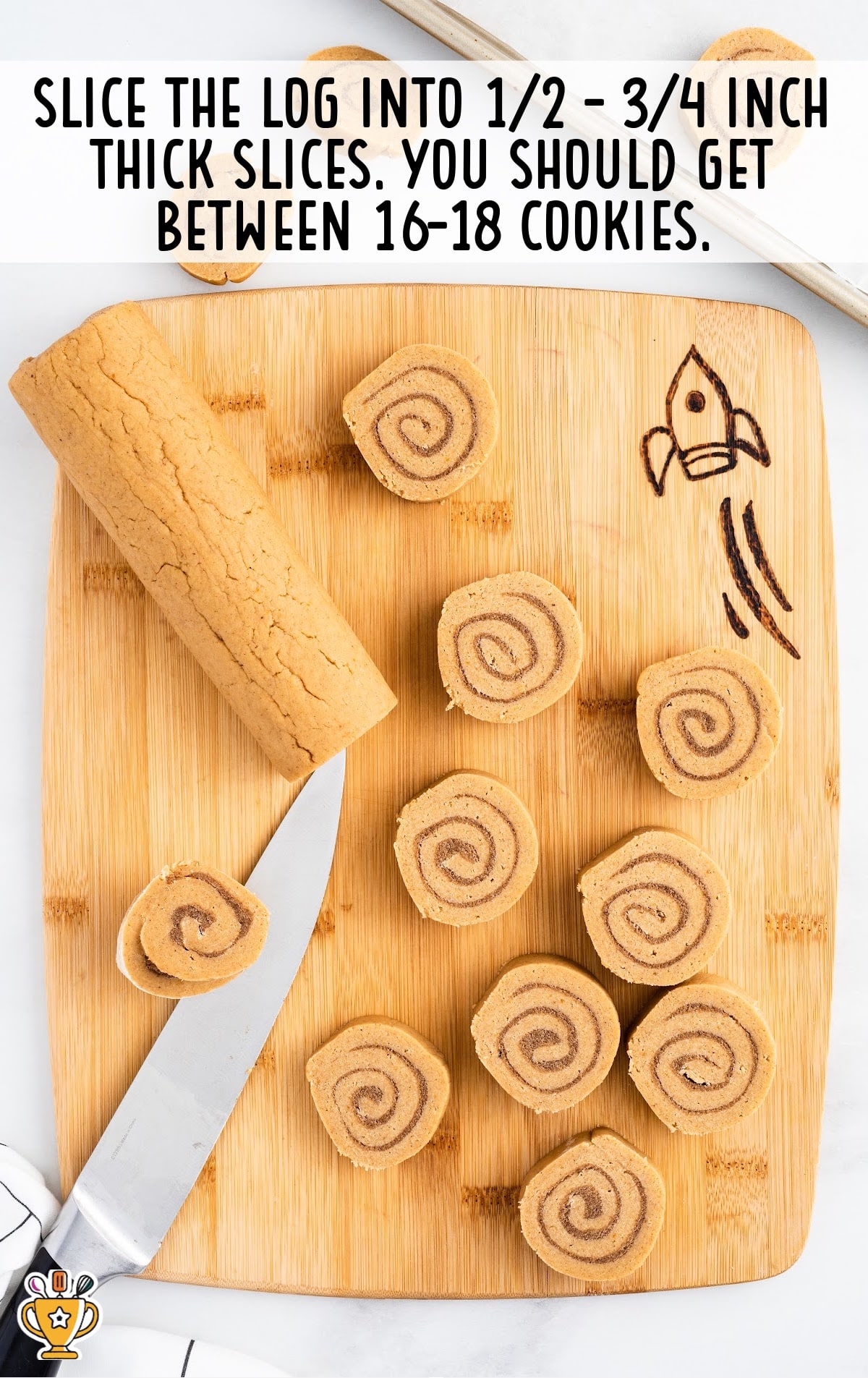 the log sliced into cookies