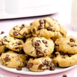 Air Fryer Chocolate Chip Cookies on a plate