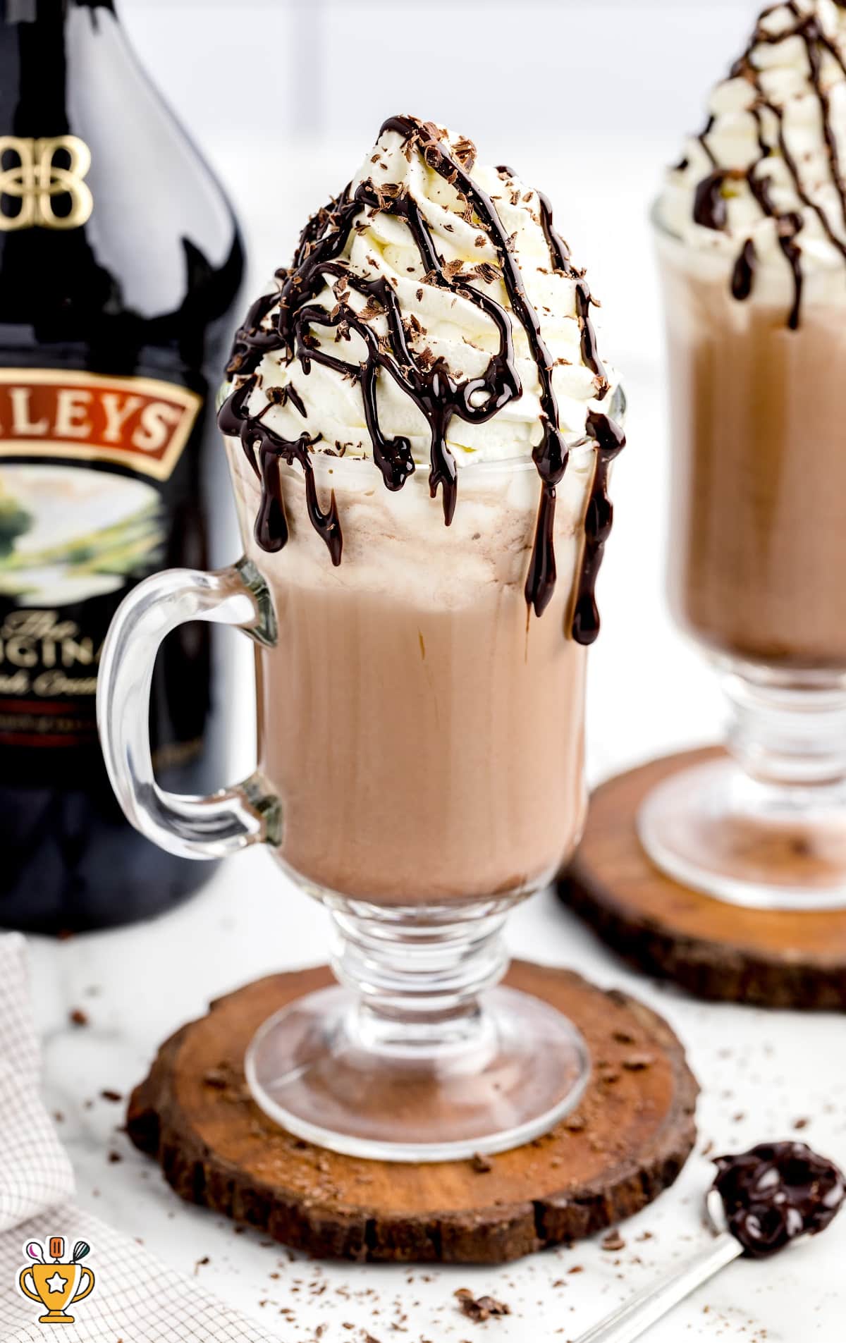 Baileys Hot Chocolate in a glass