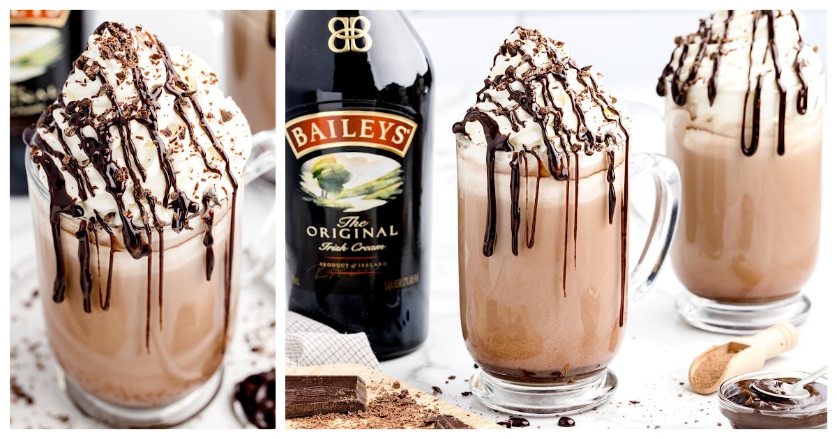 Baileys Hot Chocolate in mugs