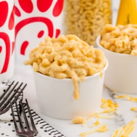Copycat Chick Fil A Macaroni and Cheese in a small bowl